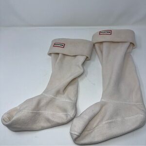 Hunter Tall Boot Socks Liner White Knit Fleece Logo Size Medium M 5-7